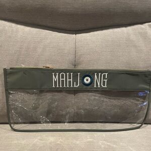 Oh My Mahjong Mahjong tile bag . Forest green. Embroidered. Bag only. 21”x 9”.